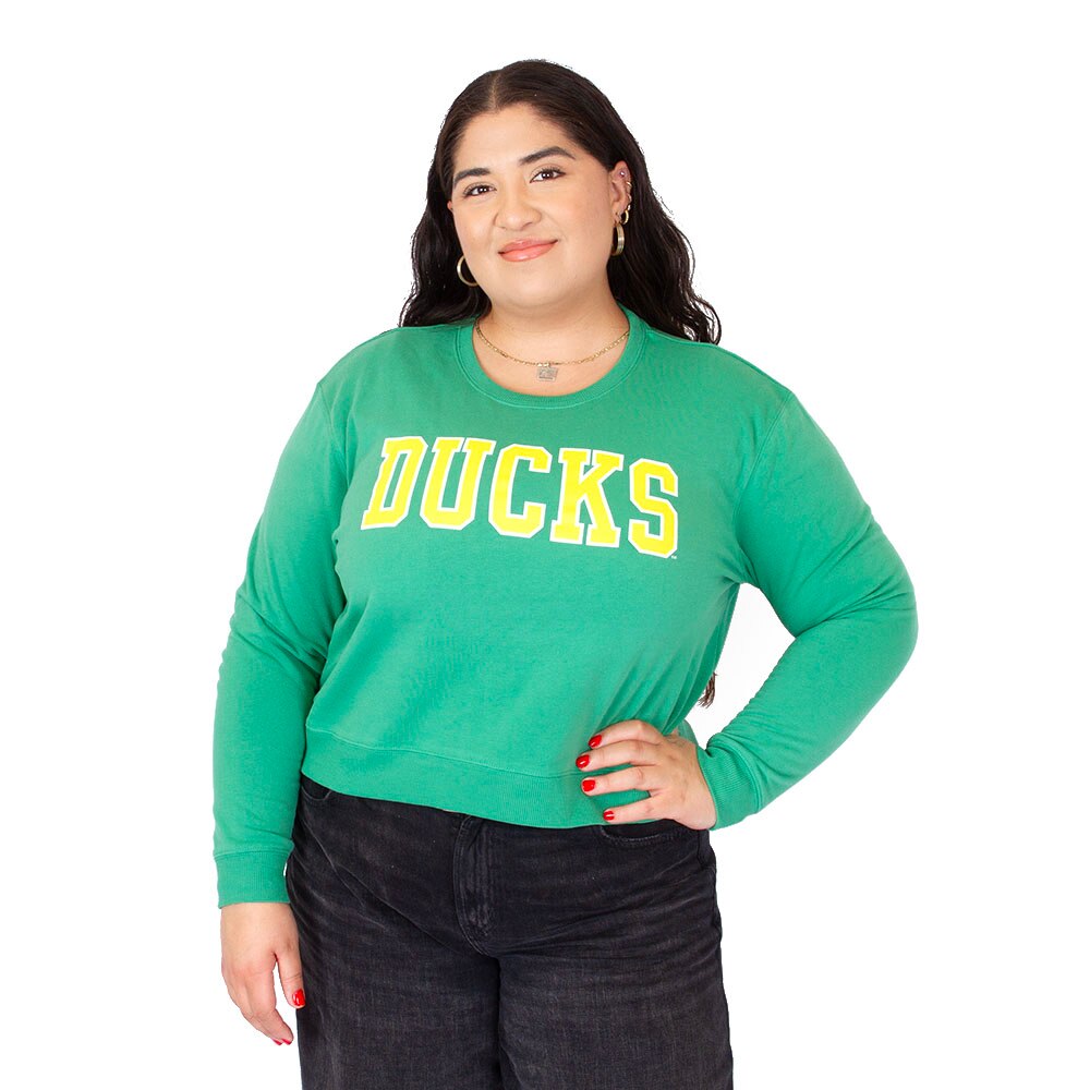 Ducks Spirit, Camp David, Green, Pullover, Cotton Blend, Women, Outline style, Sweatshirt, 944687